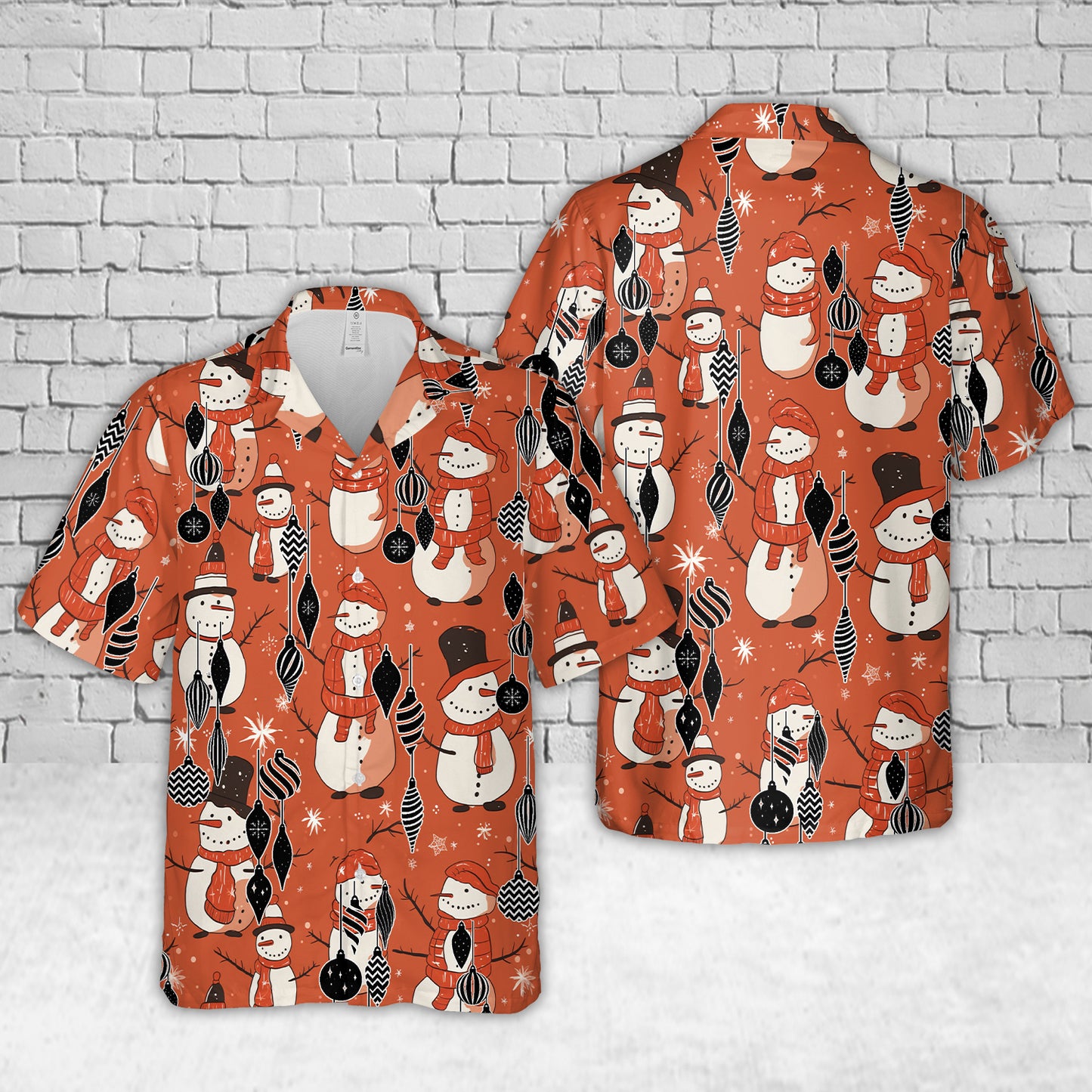 Hanging Baubles Christmas Decoration Silhouette Christmas Hawaiian Shirt