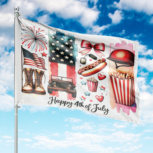 Happy 4th of July House Flag