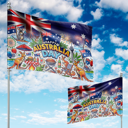 Happy Australia Day House Flag