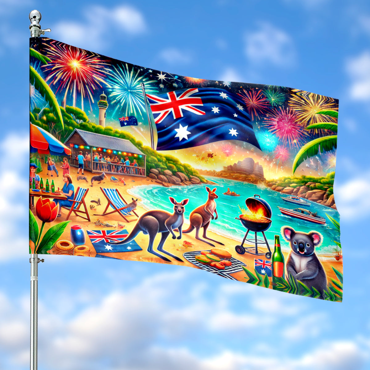 Happy Australia Day House Flag