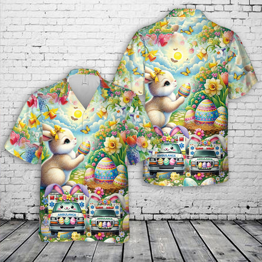 Happy Easter Ambulance Hawaiian Shirt