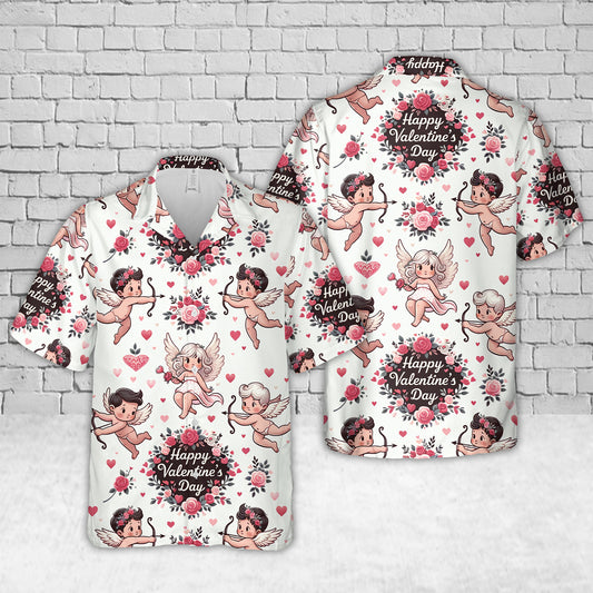 Happy Valentine's Day Cupid Hawaiian Shirt