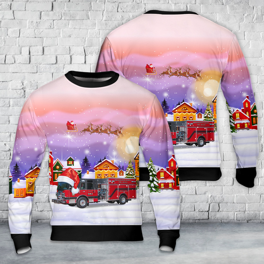 Harrisonburg, Virginia, Rockingham County Fire-Rescue Christmas AOP Sweater