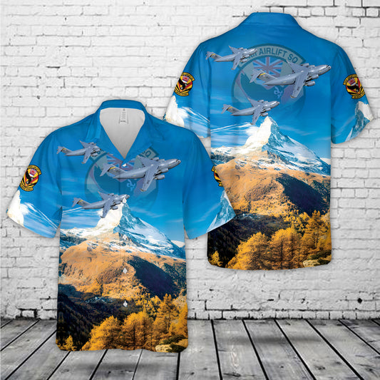 Hawaii Air National Guard 154th Wing 204th Airlift Squadron Boeing C-17 Globemaster III Hawaiian Shirt