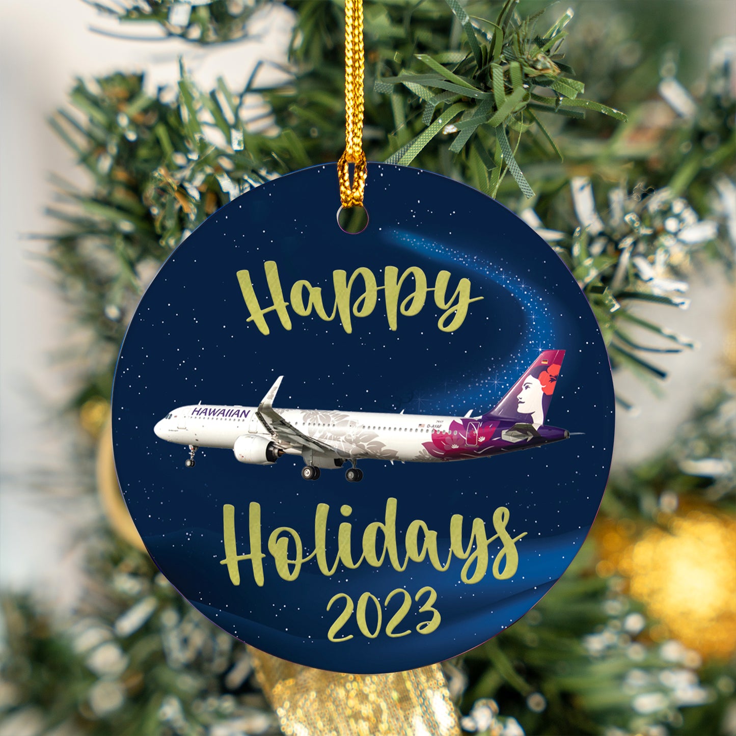 Hawaiian Airlines Airbus A321 Neo Ceramic Ornament