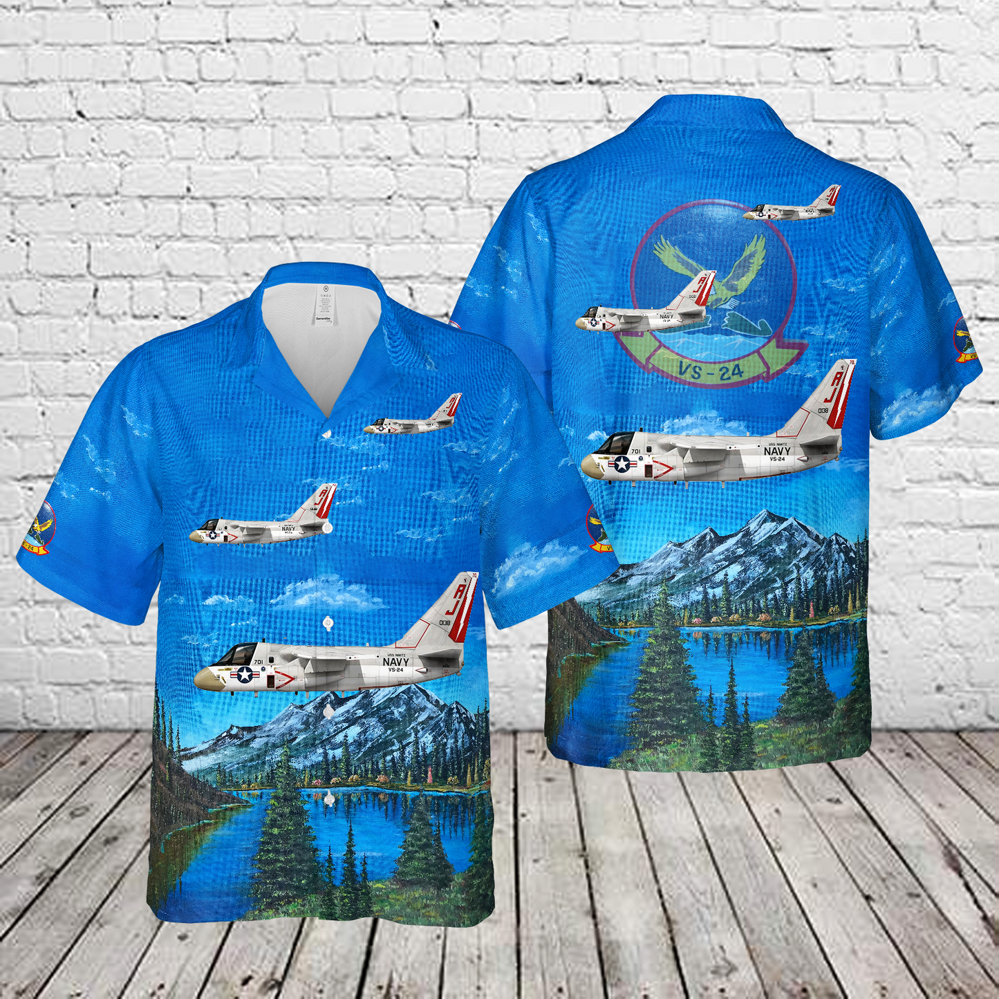 US Navy Lockheed S-3A Viking VS-24 Scouts, AJ701 / 160138. CVW-8, USS Nimitz CVN-68 - 1978 Hawaiian Shirt