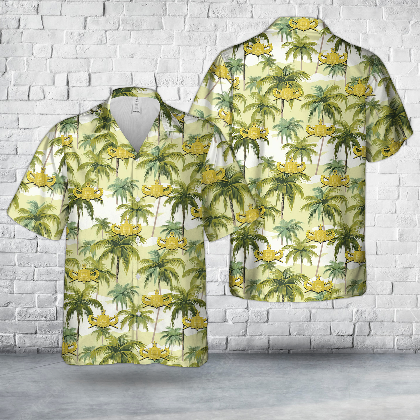 Hazardous Devices Technician HDT " Bomb Squad" Diver Gold Hawaiian Shirt