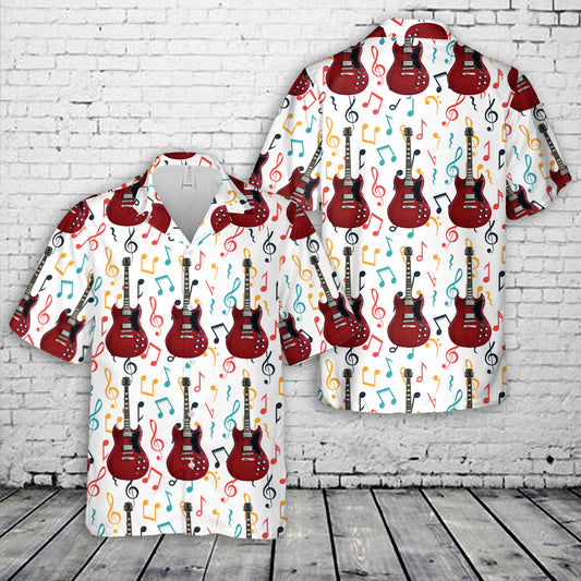 Haze Lava Red HSG Electric Guitar Hawaiian Shirt