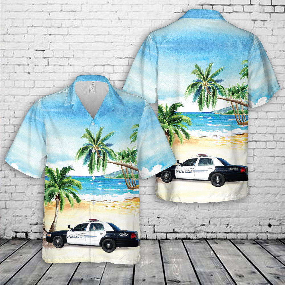 Hemet Police Department, California Ford Crown Victoria Hawaiian Shirt