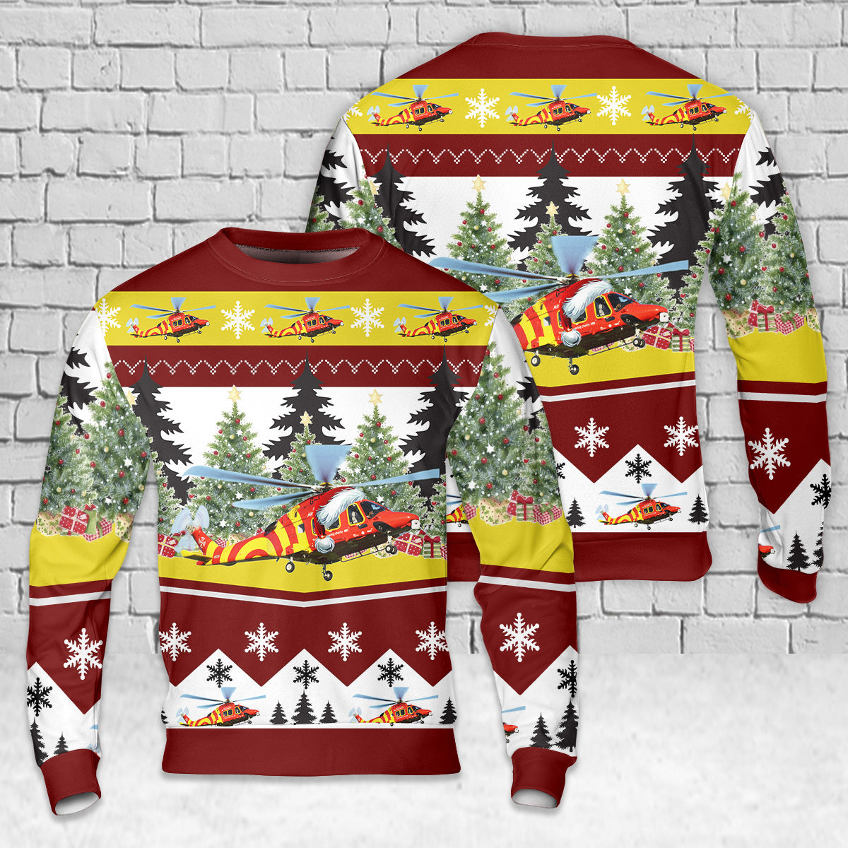 Hertfordshire Air Ambulance AgustaWestland AW169 G-HHEM AOP Christmas Sweater