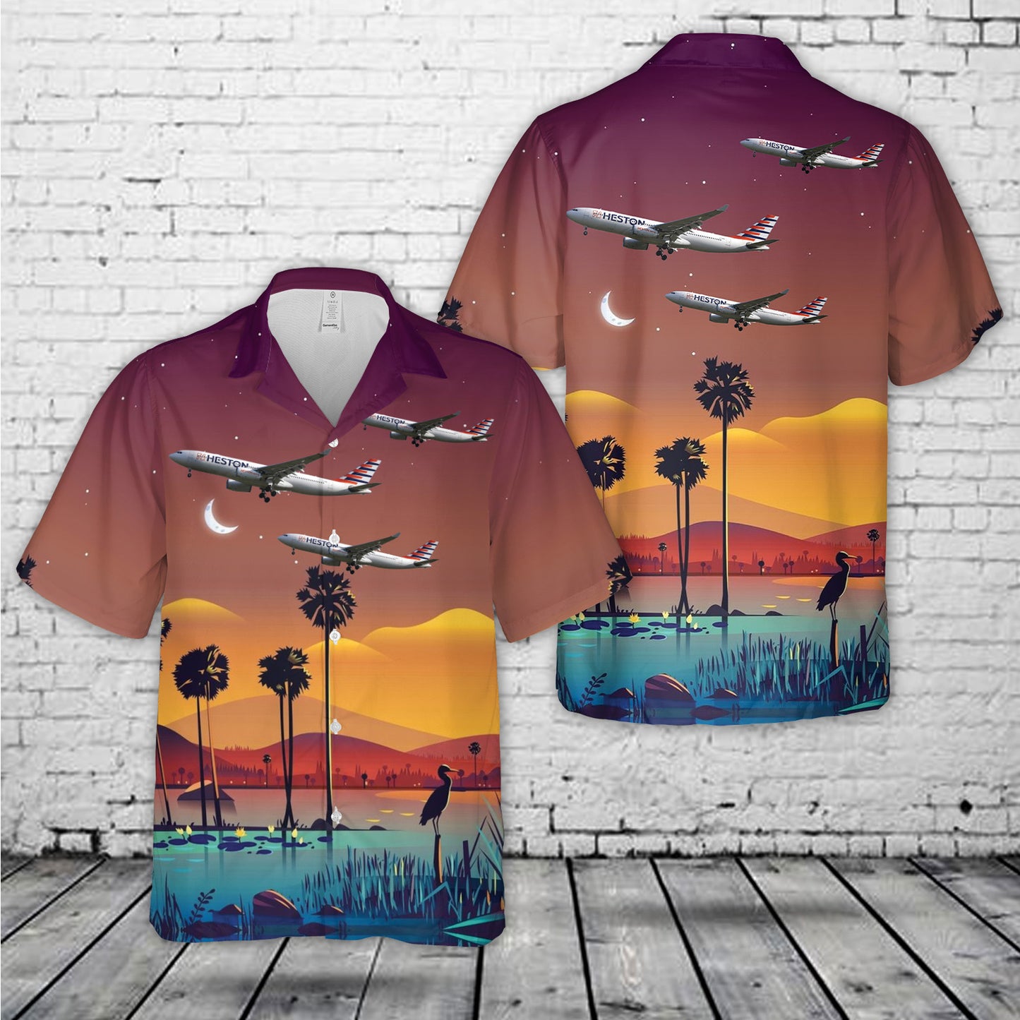 Heston Airlines Airbus A330-243 Hawaiian Shirt