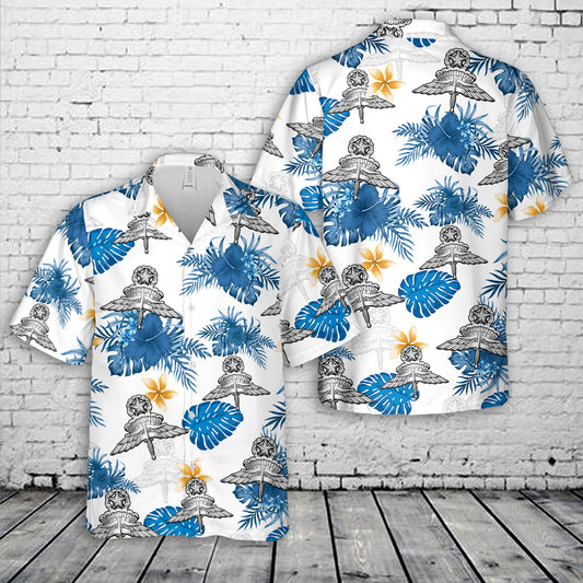 High Altitude Low Opening (HALO) Master Parachutist Wings Badge Hawaiian Shirt