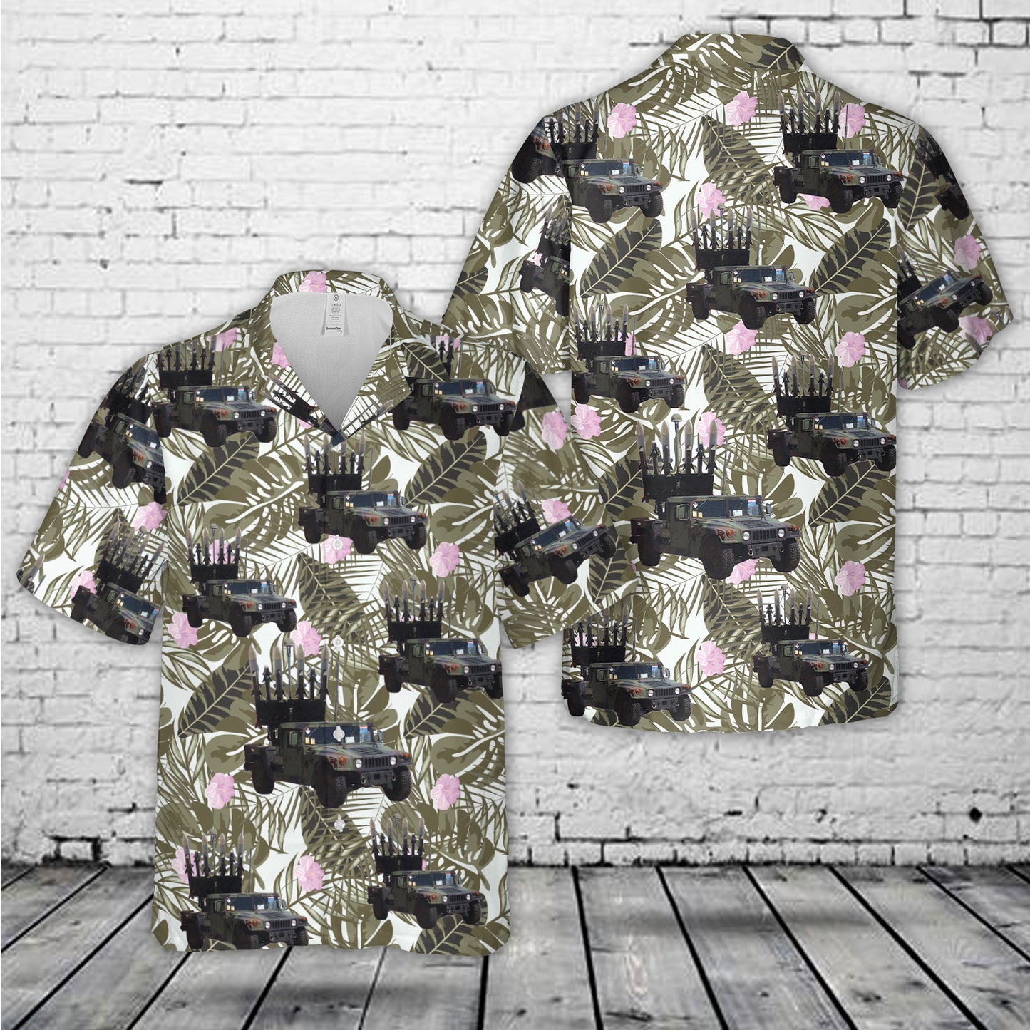 High Mobility Launcher (HML) with four AIM-120 AMRAAM and two AIM-9X Sidewinder missiles Hawaiian Shirt