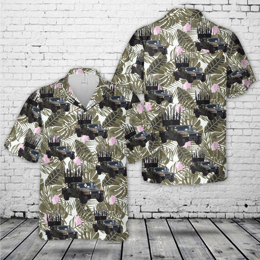 High Mobility Launcher (HML) with four AIM-120 AMRAAM and two AIM-9X Sidewinder missiles Hawaiian Shirt