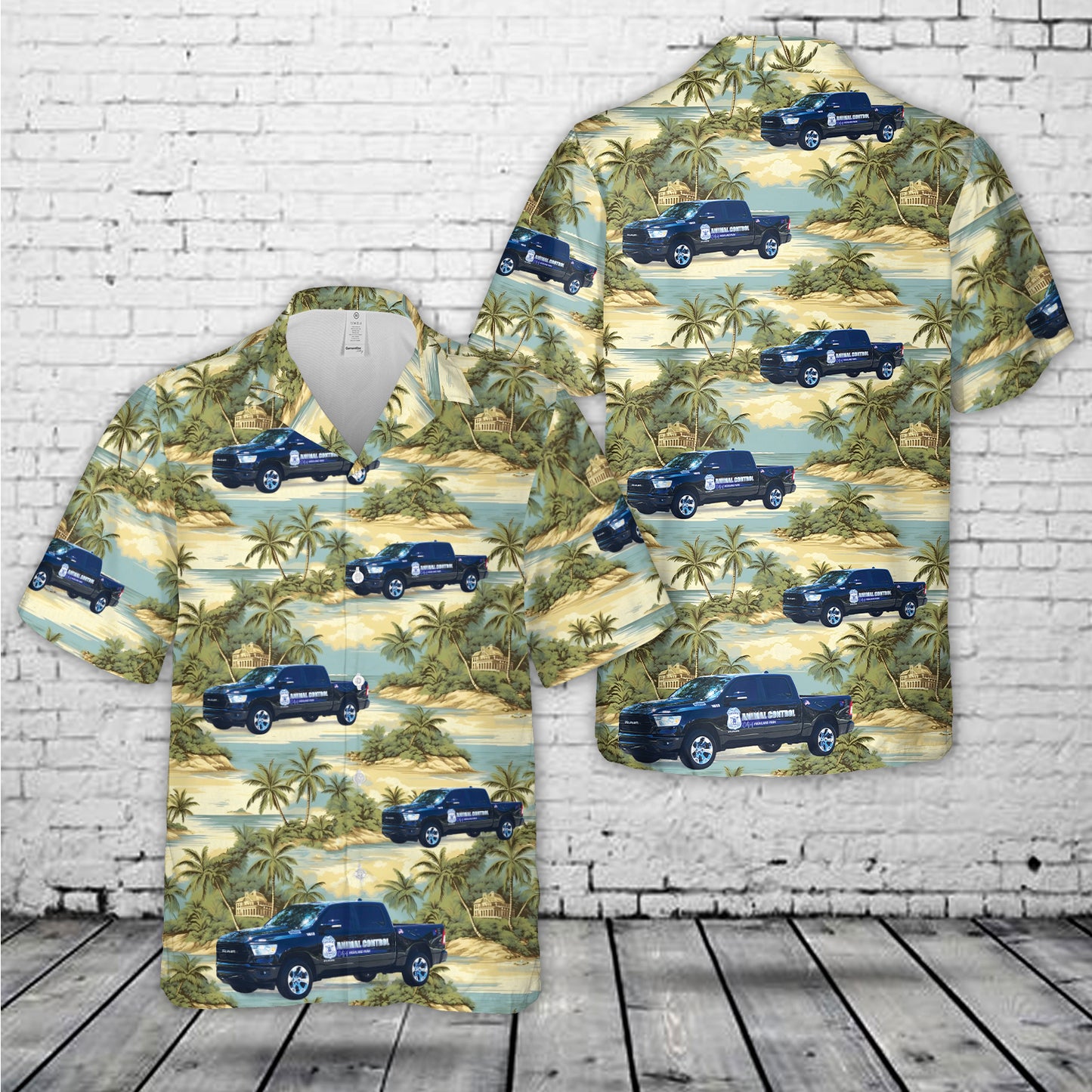 Highland Park MI Police - Animal Control - Ram 1500 Pickup Hawaiian Shirt