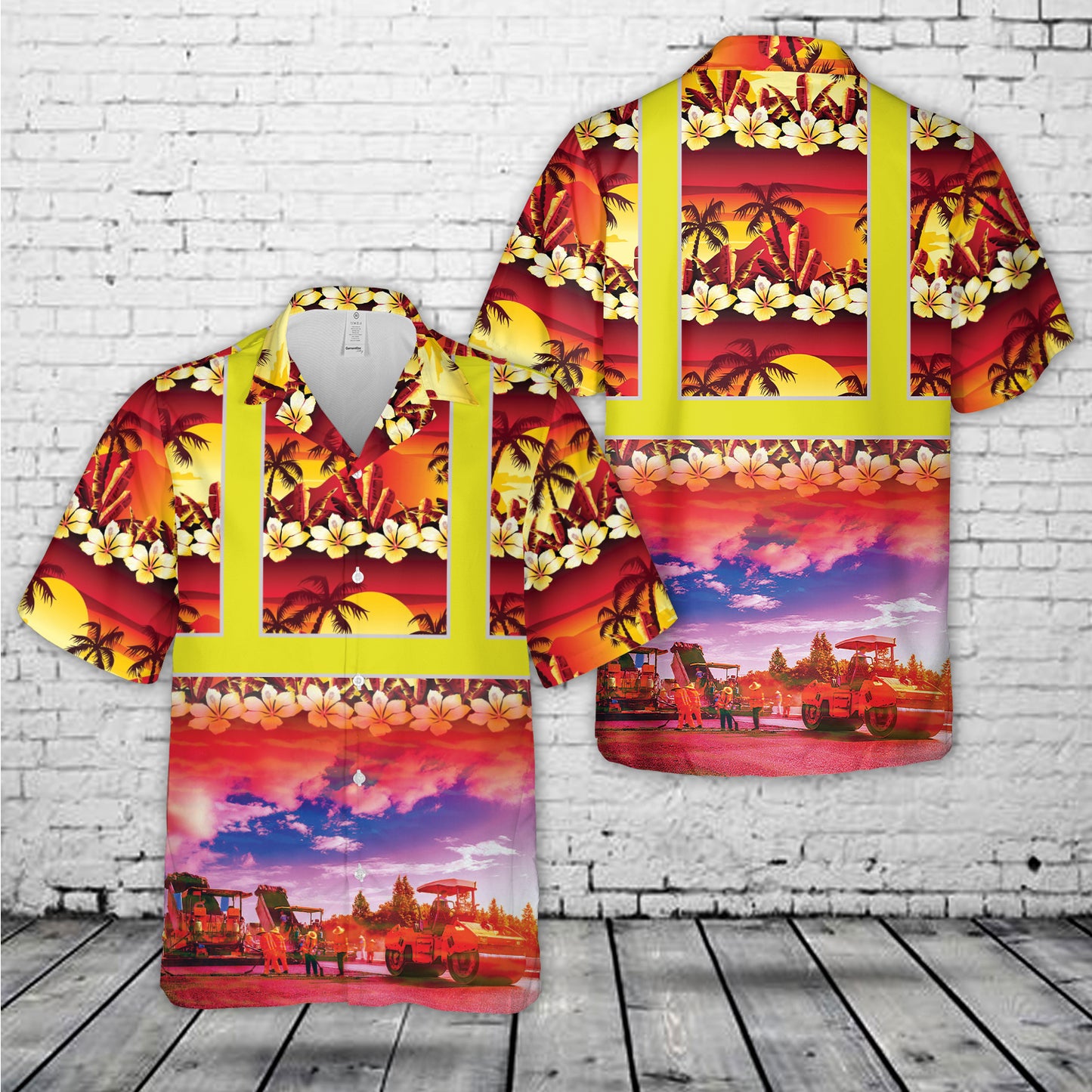 Highway Construction Tropical Hawaiian Shirt
