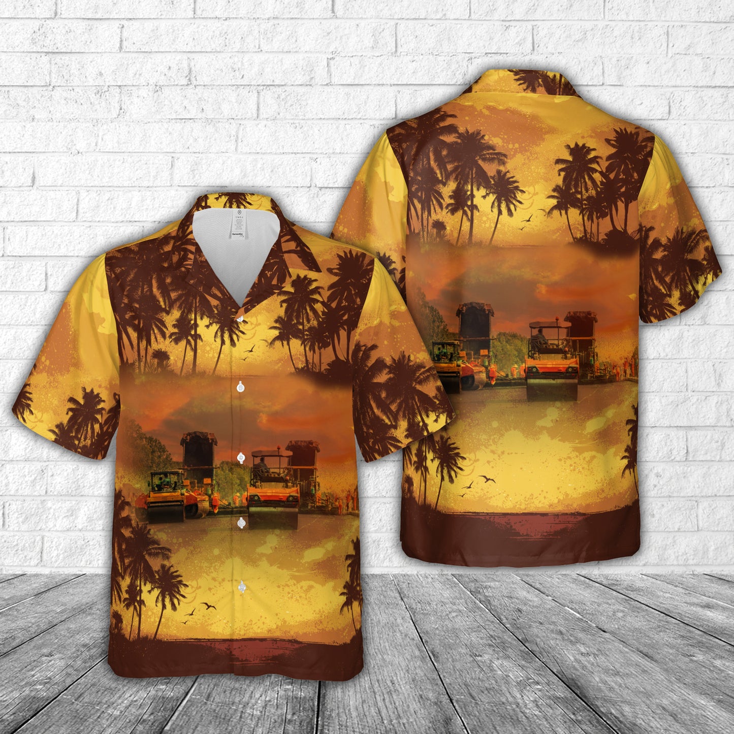 Highway Construction Tropical Hawaiian Shirt