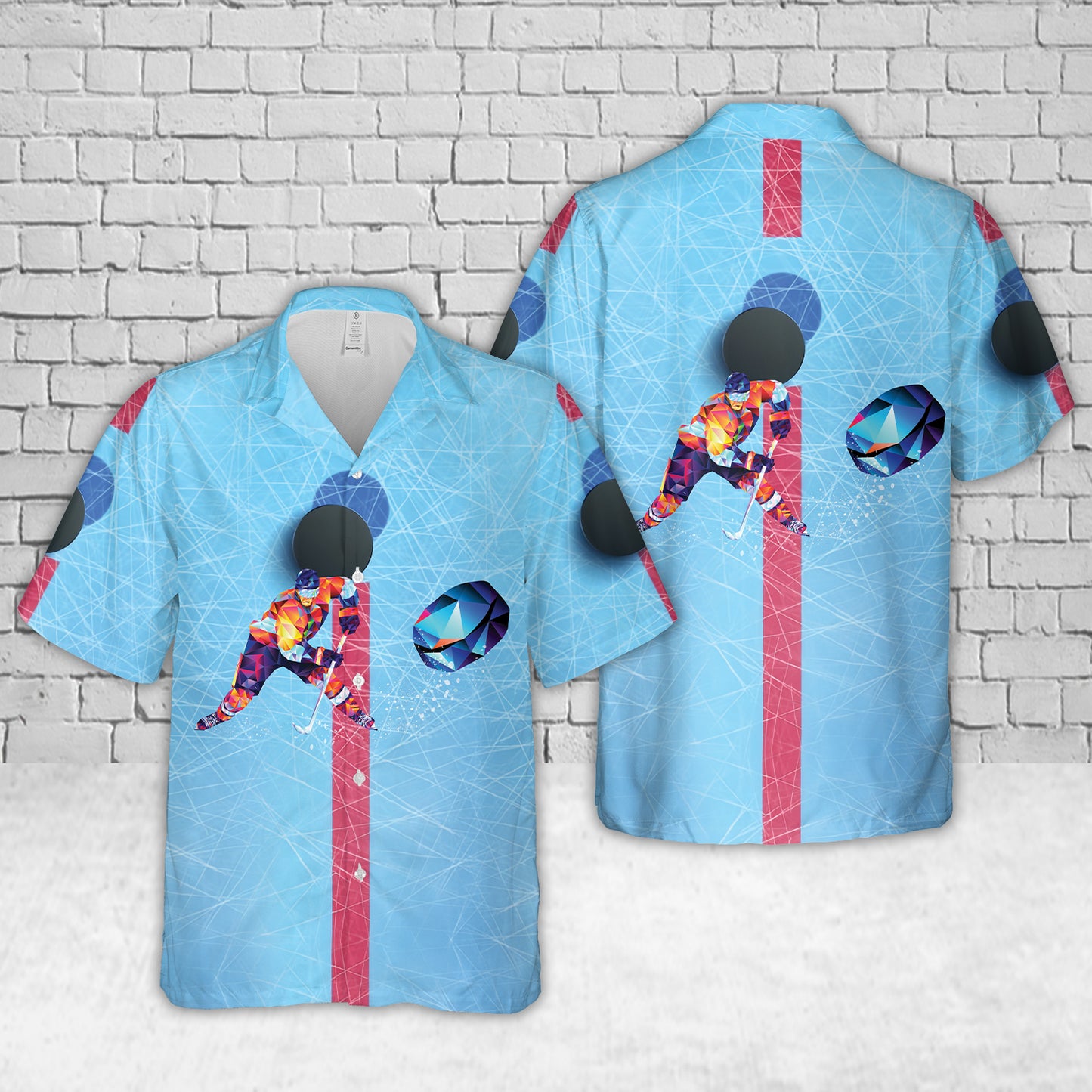 Hockey player on the run Hawaiian Shirt