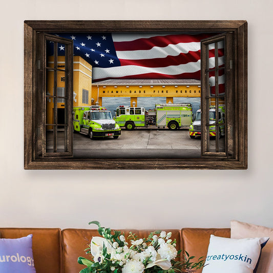 Homestead, Florida, Miami-Dade Fire Station 16 - Homestead, 4th Of July Canvas