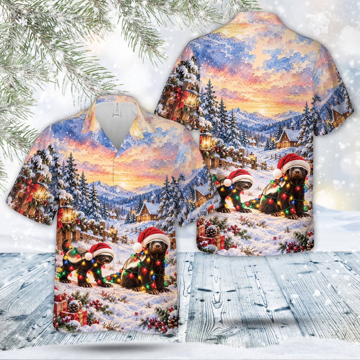 Honey Badger Christmas Hawaiian Shirt