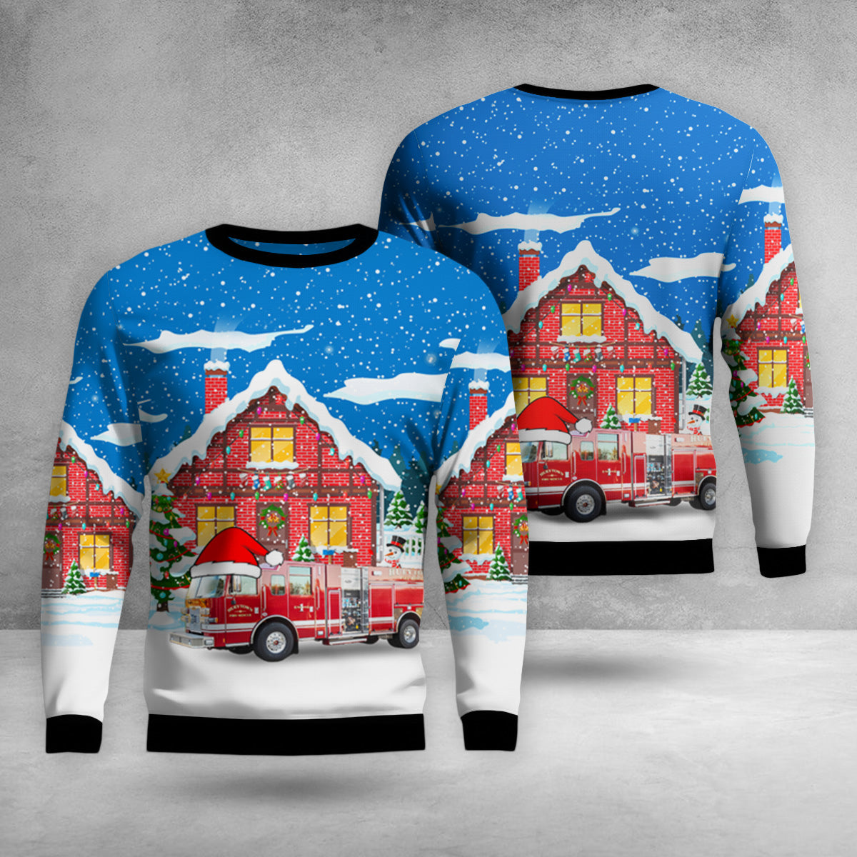Hueytown, Alabama, Hueytown Fire-Rescue Christmas AOP Sweater
