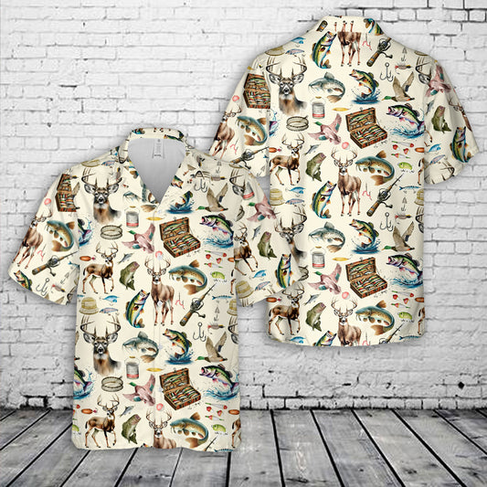 Hunting Fishing Hawaiian Shirt