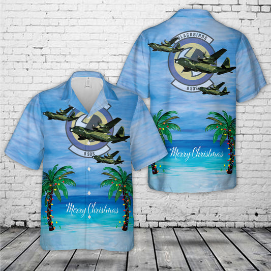 Hurlburt Field, Florida, US Air Force 8th Special Operations Squadron Lockheed MC-130E Combat Talon II Christmas Hawaiian Shirt