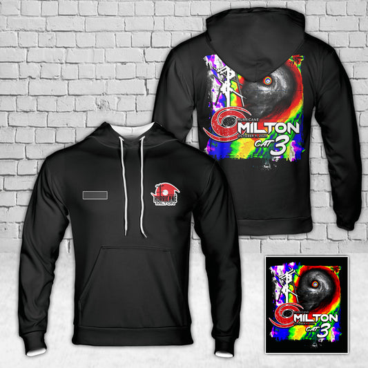 Custom Name Hurricane Milton 2024 Power Lineman Hoodie 3D