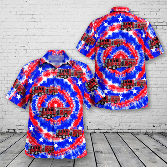 Hurt, Virginia, Hurt Fire Department, 4th Of July Hawaiian Shirt