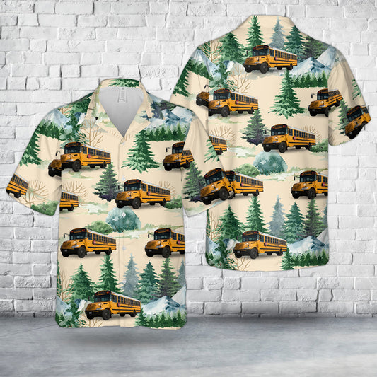 ICCE Illinois School Bus Hawaiian Shirt