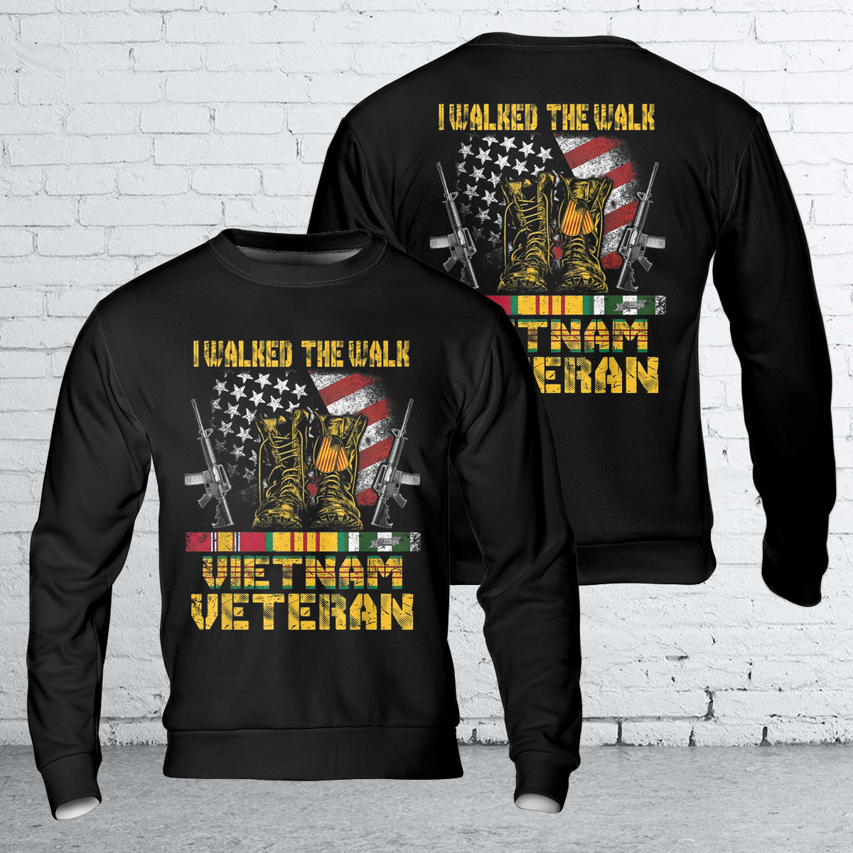 I Walked The Walk Vietnam Veteran AOP Sweatshirt (Lightweight)