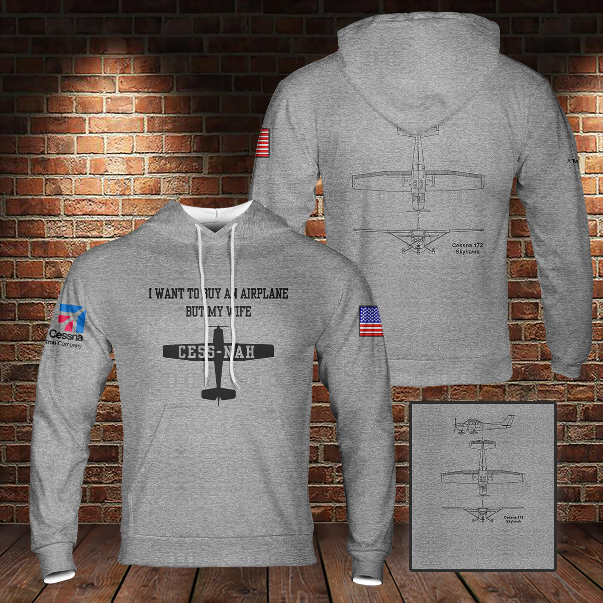 I Want To Buy An Airplane But My Wife Cess-nah 3D Hoodie