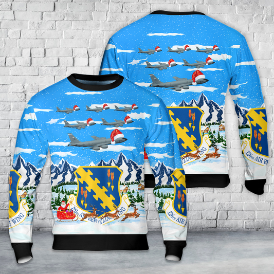 Illinois Air National Guard 126th Air Refueling Wing KC-135  Stratotanker Christmas AOP Sweater