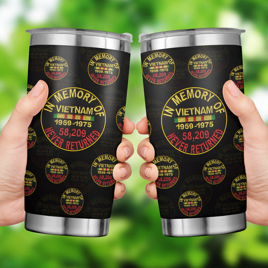 In Memory Vietnam Veteran War U.S Veteran Proud Tumbler 20oz
