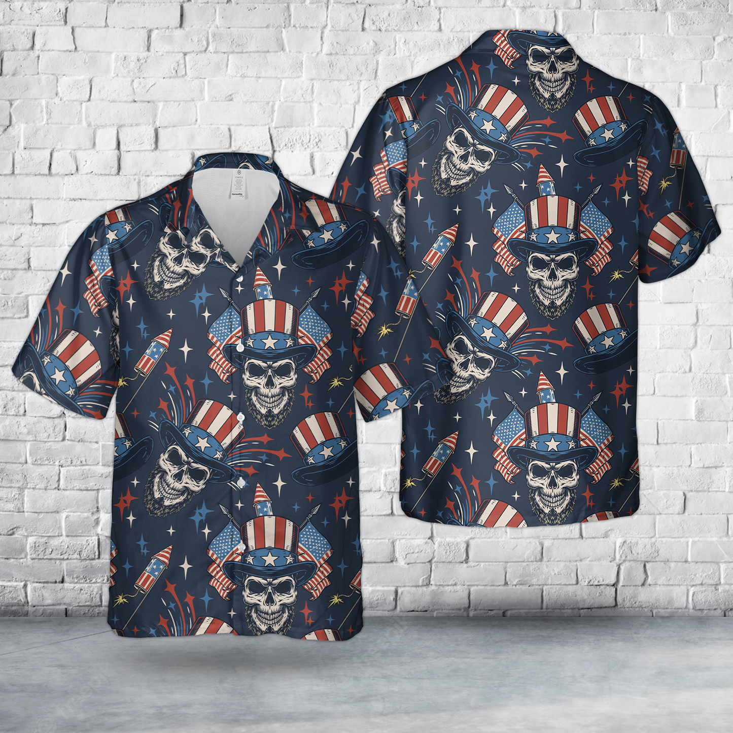 Independence Day 4th Of July Skull Hawaiian Shirt