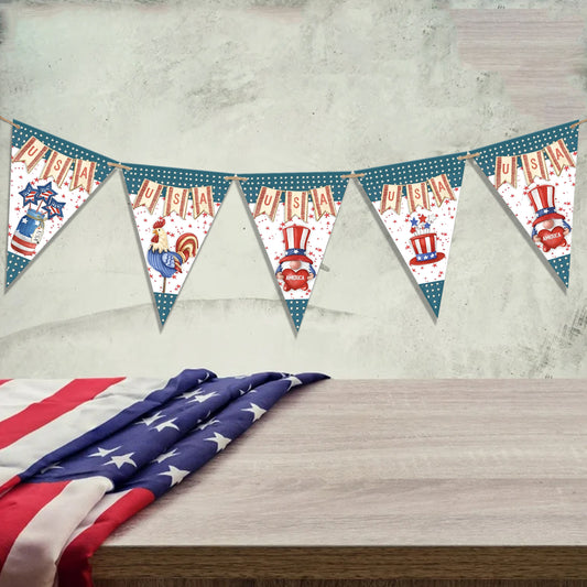 Independence Day 4th of July Triangle Bunting Banner