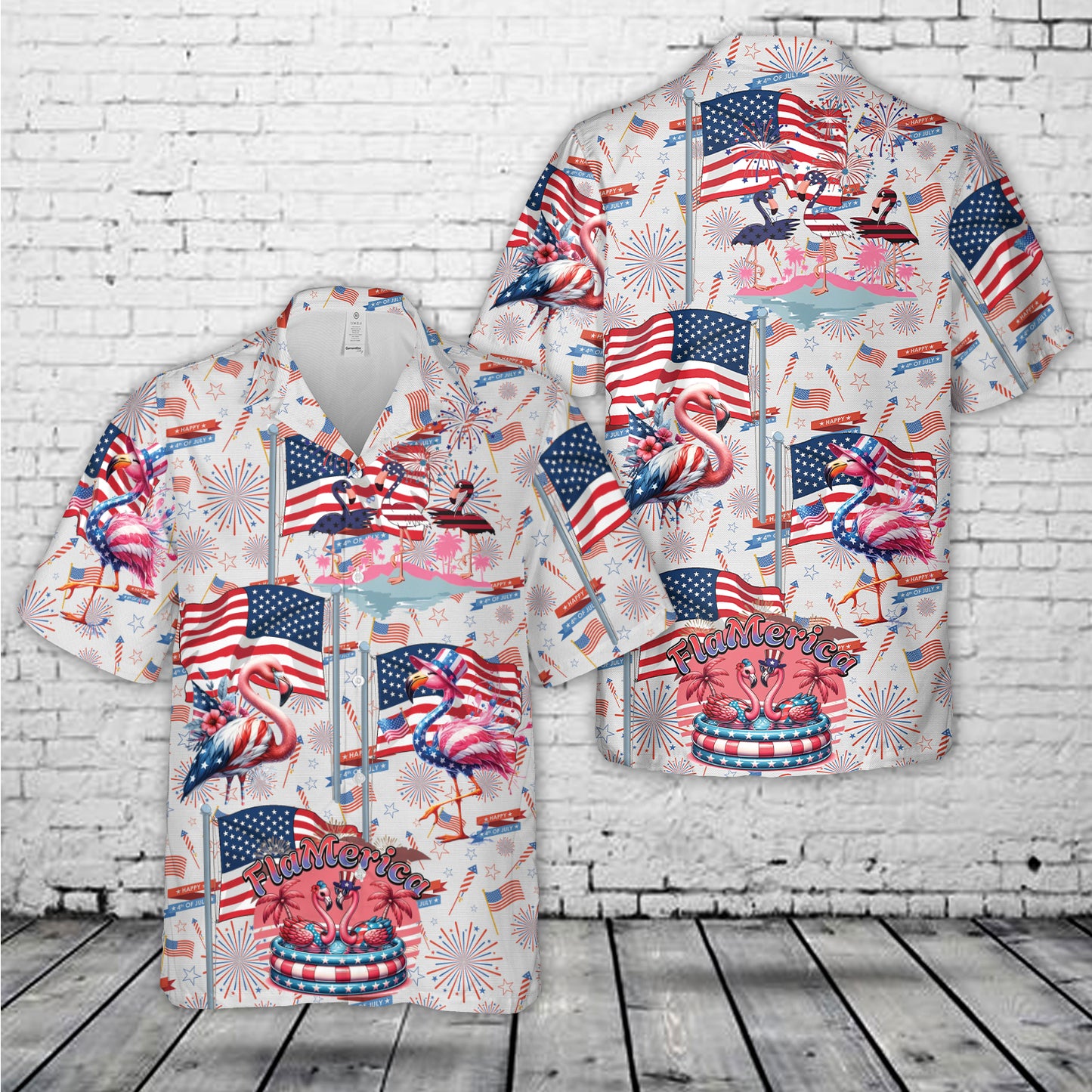Independence Day Patriotic Flamingo, 4th Of July Hawaiian Shirt