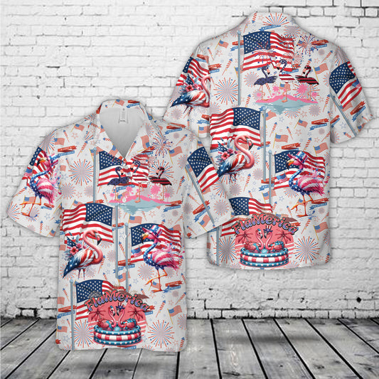 Independence Day Patriotic Flamingo, 4th Of July Hawaiian Shirt