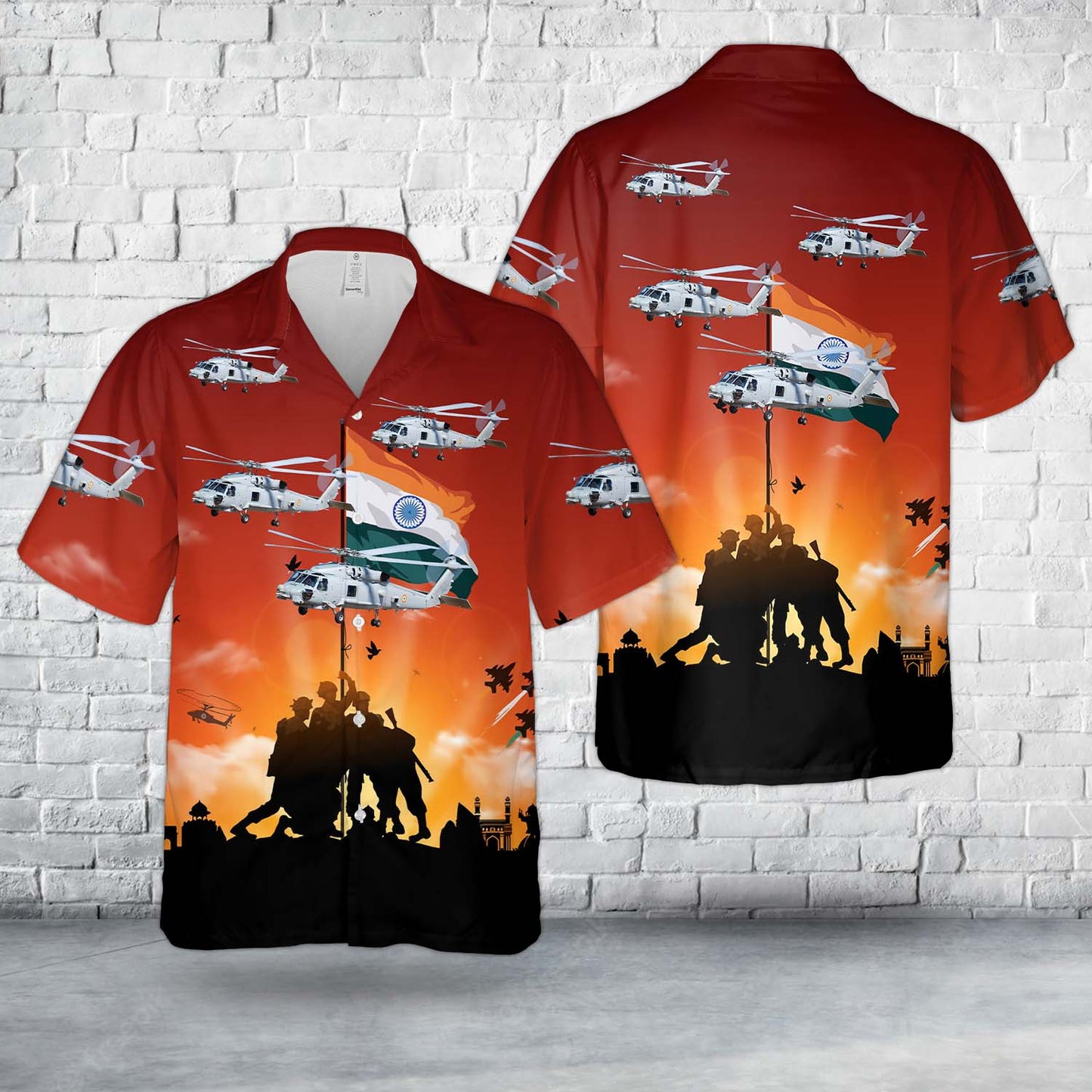 Indian Navy Sikorsky MH-60R Seahawk, Happy Independence Day India Hawaiian Shirt