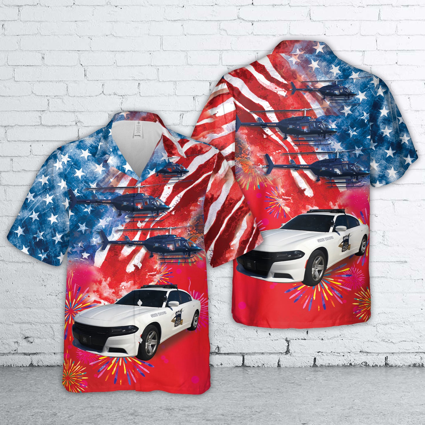 Indiana State Police Vehicles Hawaiian Shirt