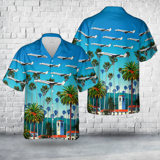 Intel Air Shuttle Aircraft Embraer ERJ-145XR Hawaiian Shirt