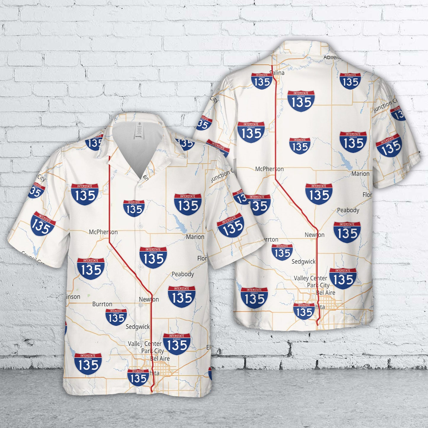 Interstate 135 (I-135) Hawaiian Shirt