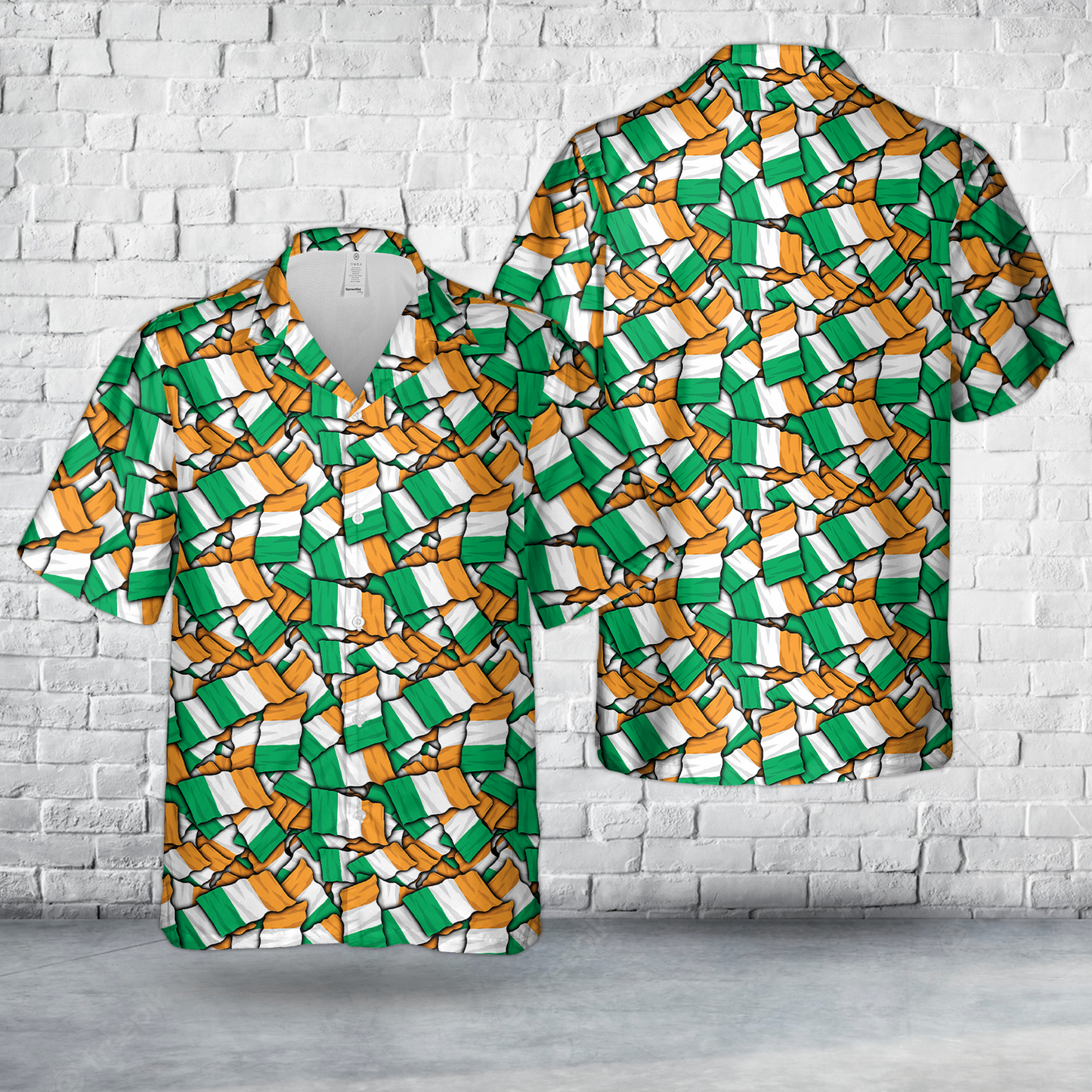 Ireland Flag Pattern Hawaiian Shirt