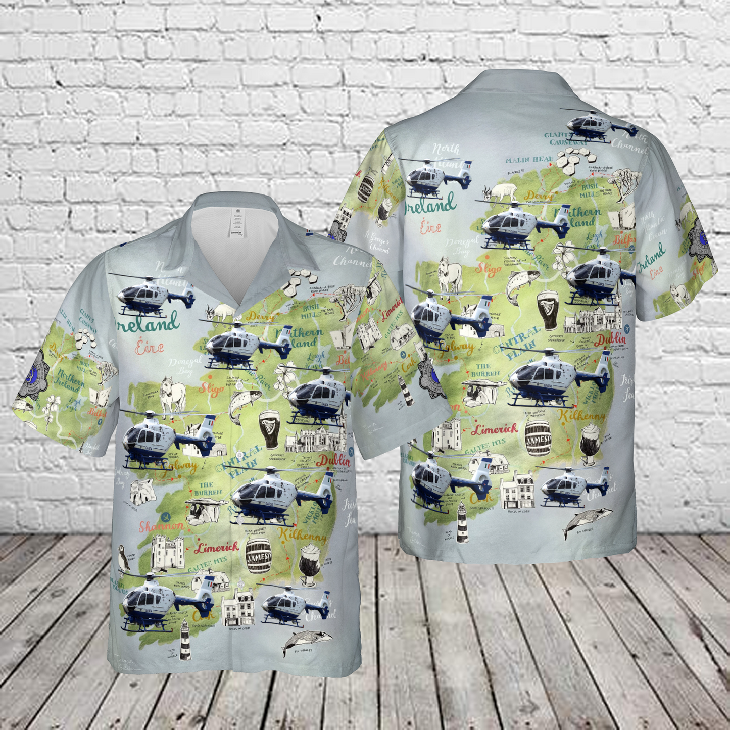Ireland Garda Síochána Eurocopter EC 135 T2 Hawaiian Shirt