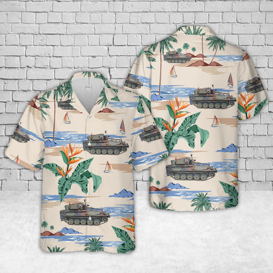 Irish Army Cavalry Corps Alvis Scorpion CVR(T) Hawaiian Shirt