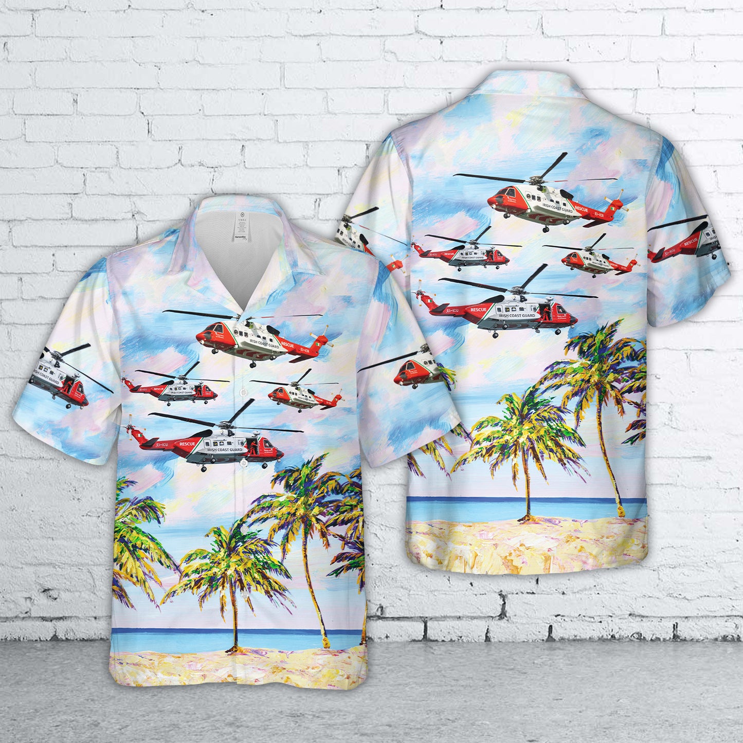 Irish Coast Guard Helicopters Rescue Hawaiian Shirt