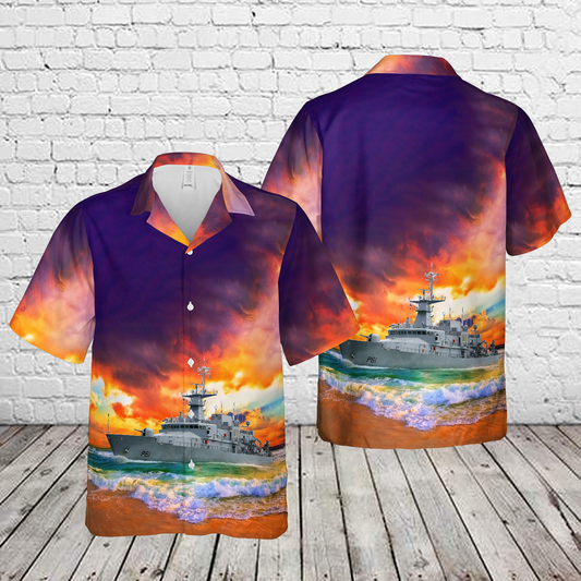 Irish Naval Service LÉ Samuel Beckett (P61) Hawaiian Shirt