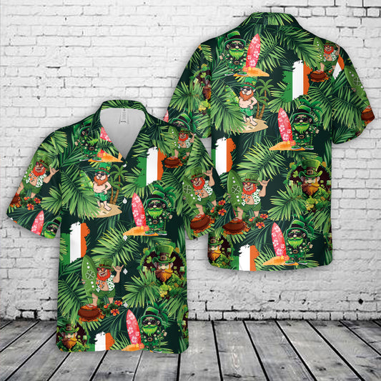 Irish Saint Patrick's Day Leprechaun Hawaiian Shirt