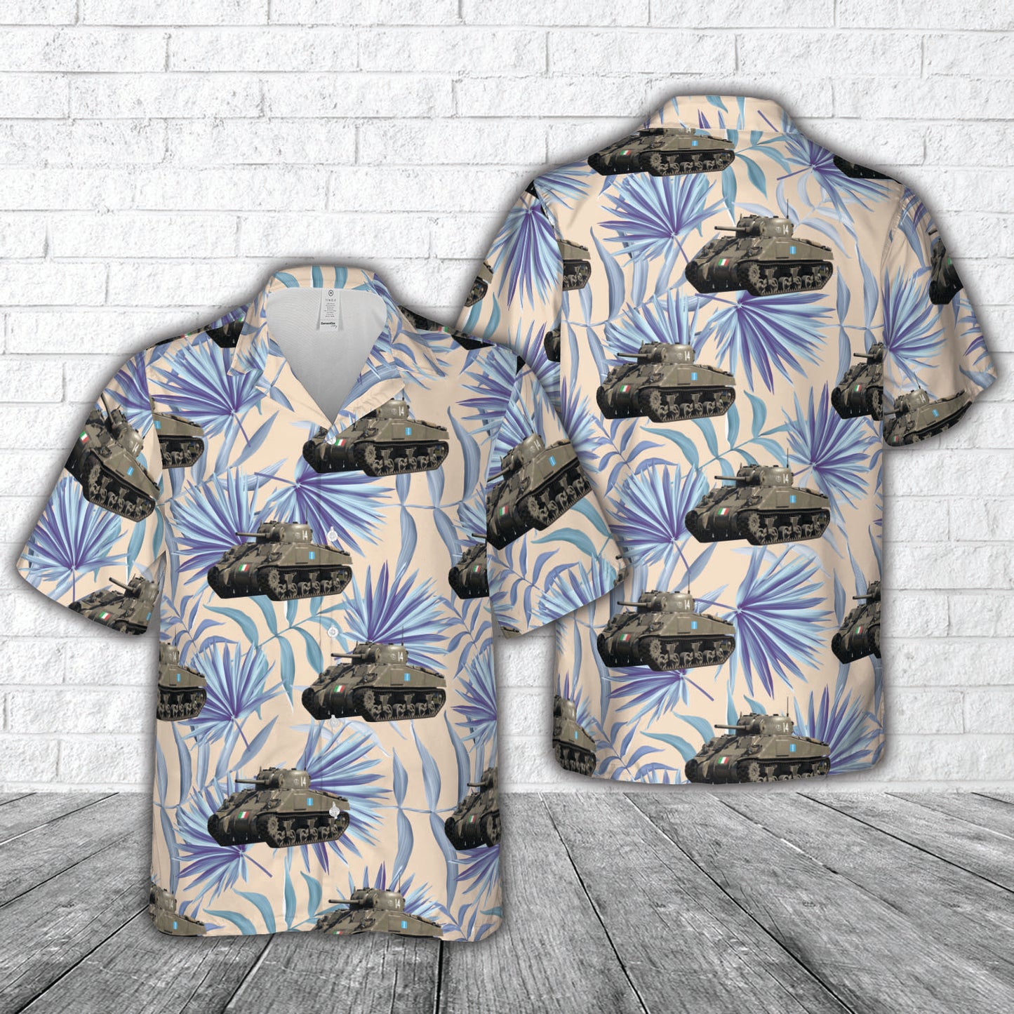 Italian Army Carro Medio M4A4 Hawaiian Shirt