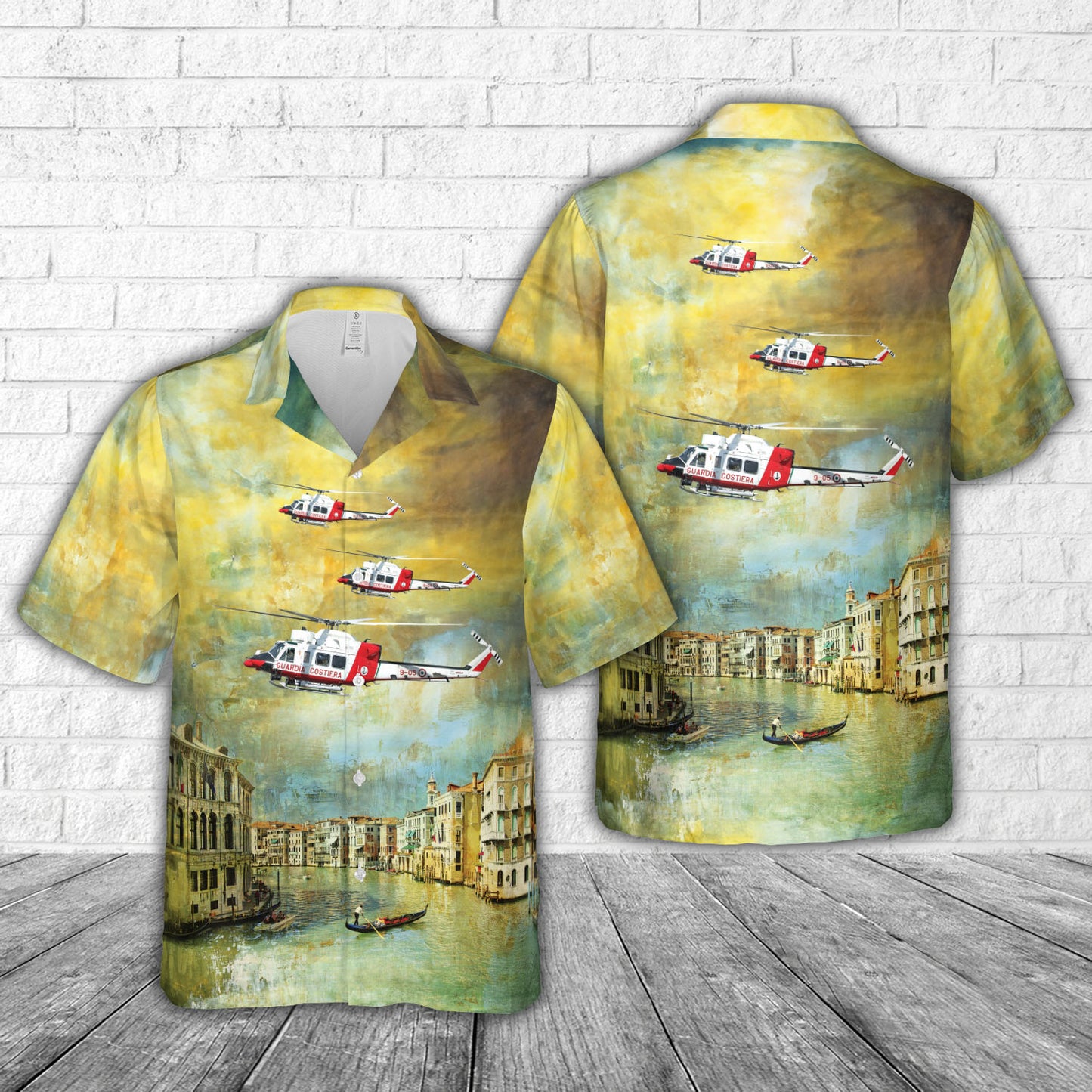 Italian Coast Guard Agusta-Bell AB.412CP Hawaiian Shirt
